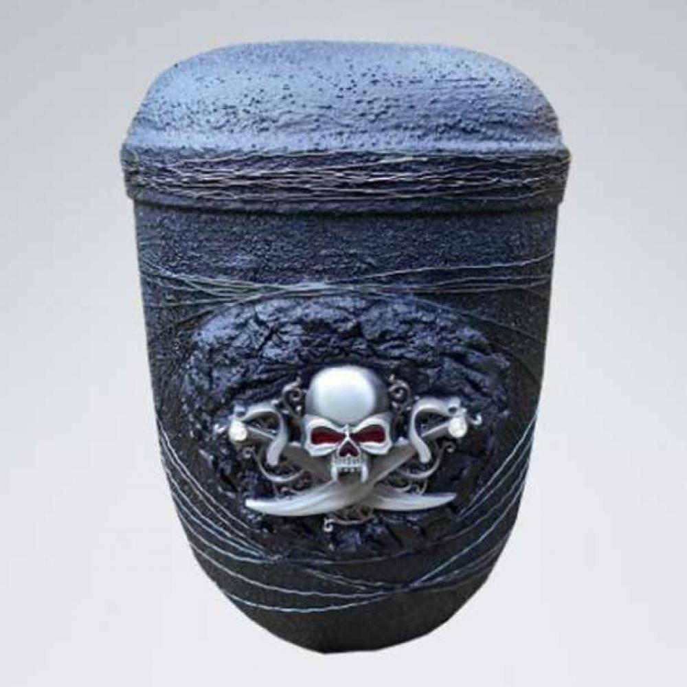Bio-Urne Motiv Metall-Totenkopf B1553